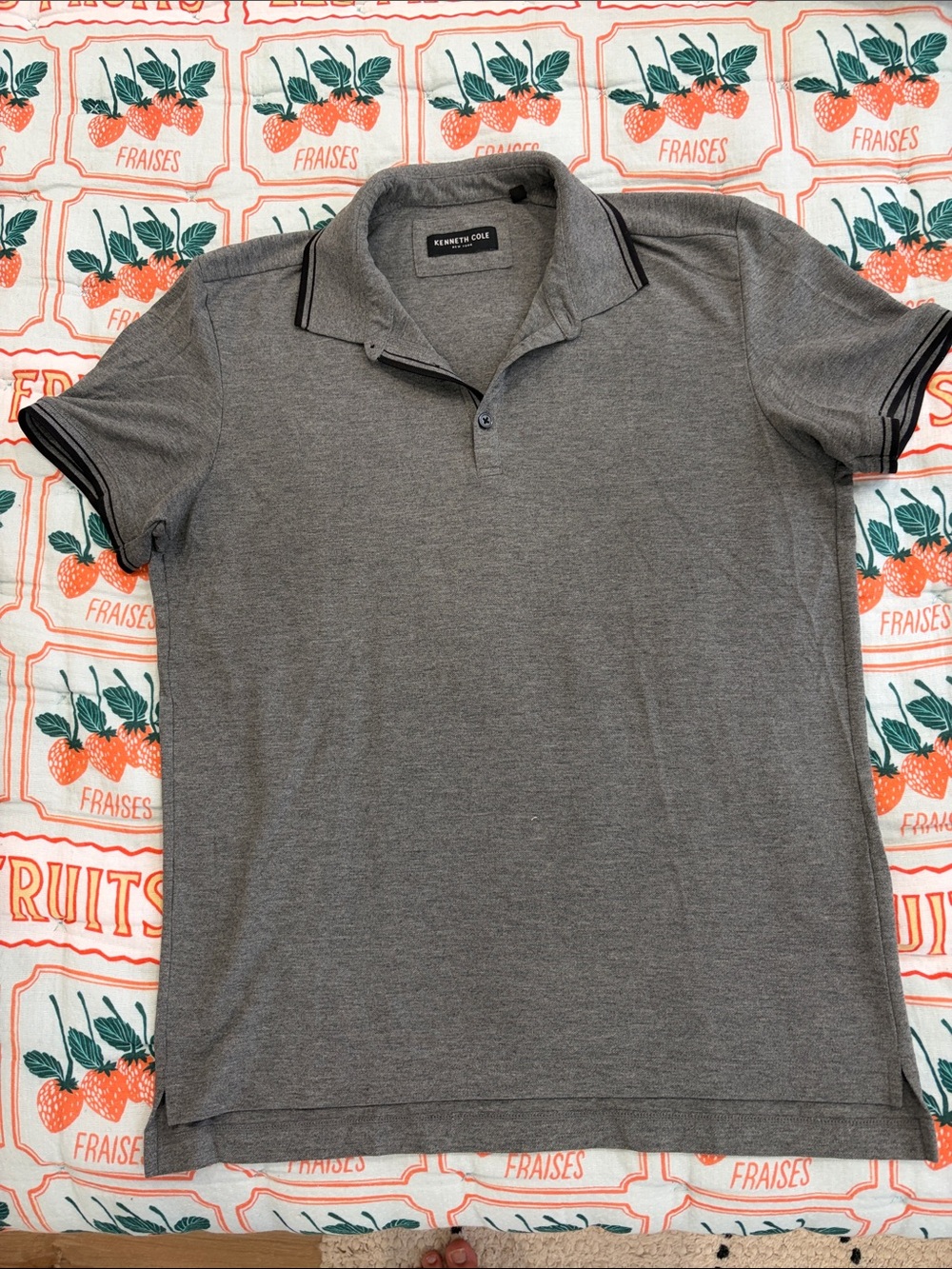 Kenneth Cole Heather Gray Polo with Black Trim